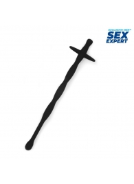 Черный силиконовый уретральный стимулятор - 15 см. - Sex Expert - купить с доставкой в Архангельске