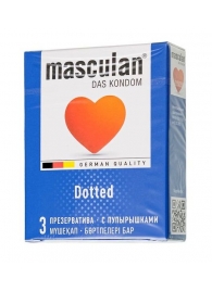 Презервативы с пупырышками Masculan Dotted - 3 шт. - Masculan - купить с доставкой в Архангельске