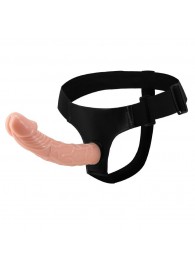 Гладкий фаллоимитатор с крупной головкой на ремешках - 19,7 см. - Baile - купить с доставкой в Архангельске