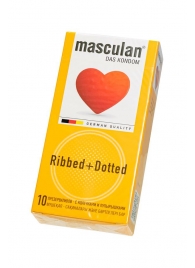 Презервативы с колечками и пупырышками Masculan Ribbed+Dotted - 10 шт. - Masculan - купить с доставкой в Архангельске