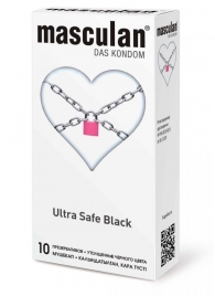 Ультрапрочные презервативы Masculan Ultra Safe Black - 10 шт. - Masculan - купить с доставкой в Архангельске