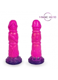 Розовый рельефный фантазийный фаллоимитатор - 20 см. - Bior toys - купить с доставкой в Архангельске