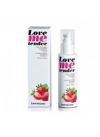 Съедобное согревающее массажное масло Love Me Tender Strawberry с ароматом клубники - 100 мл. - Love to Love - купить с доставкой в Архангельске