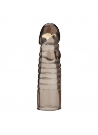 Дымчатая насадка-удлинитель Ribbed Realistic Penis Enhancing Sleeve Extension - 15,2 см. - BlueLine - в Архангельске купить с доставкой