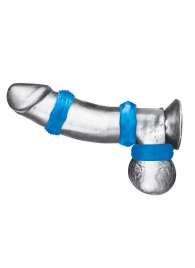 Комплект из трех голубых колец для эрекции 3-Pack Nuts   Bolts Stretch Cock Ring Set - BlueLine - в Архангельске купить с доставкой