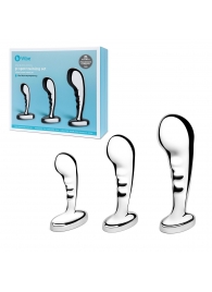 Набор из 3 стальных стимуляторов простаты Stainless Steel P-spot Training Set - b-Vibe - в Архангельске купить с доставкой