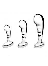 Набор из 3 стальных стимуляторов простаты Stainless Steel P-spot Training Set - b-Vibe - в Архангельске купить с доставкой
