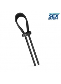Черный ремень-лассо для усиления эрекции - Sex Expert - в Архангельске купить с доставкой