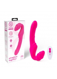 Розовый безремневой страпон на радиоуправлении Strapless Together - 22 см. - Together Toy - купить с доставкой в Архангельске