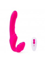 Розовый безремневой страпон на радиоуправлении Strapless Together - 22 см. - Together Toy - купить с доставкой в Архангельске