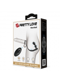 Черный вибростимулятор простаты с фиксацией кольцами Marshall - Baile - в Архангельске купить с доставкой