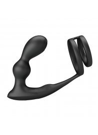 Черный вибростимулятор простаты с фиксацией кольцами Marshall - Baile - в Архангельске купить с доставкой