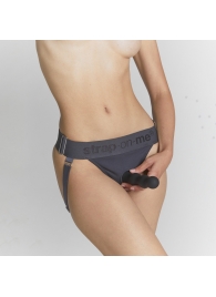 Серые трусики для фиксации насадок Strap-on-me Harness Lingerie Unique - Strap-on-me - купить с доставкой в Архангельске