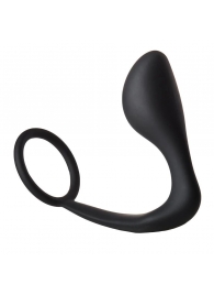 Черное эрекционное кольцо с анальной пробкой Anal Plug With Cockring - Dream Toys - в Архангельске купить с доставкой