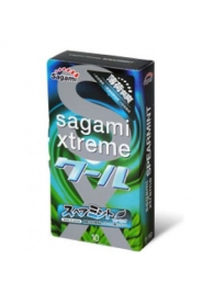 Презервативы Sagami Xtreme Mint с ароматом мяты - 10 шт. - Sagami - купить с доставкой в Архангельске