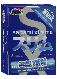 Розовые презервативы Sagami Xtreme FEEL FIT 3D - 3 шт. - Sagami - купить с доставкой в Архангельске
