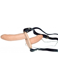 Телесный женский страпон с вагинальной пробкой Strap-On Duo - 15 см. - Orion - купить с доставкой в Архангельске
