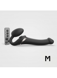 Черный безремневой страпон Multi Orgasm Size M с клиторальной стимуляцией - Strap-on-me - купить с доставкой в Архангельске