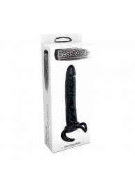 Чёрная насадка-фаллос для двойного проникновения INFLATABLE DILDO SLIM DONG  - 13,5 см. - Toyz4lovers - в Архангельске купить с доставкой
