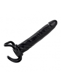 Чёрная насадка-фаллос для двойного проникновения INFLATABLE DILDO SLIM DONG  - 13,5 см. - Toyz4lovers - в Архангельске купить с доставкой