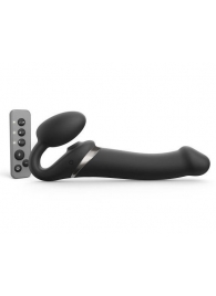 Черный безремневой страпон Multi Orgasm Size L с клиторальной стимуляцией - Strap-on-me - купить с доставкой в Архангельске