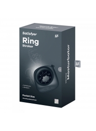 Черный мужской вибромассажер Ring Stroker - Satisfyer - в Архангельске купить с доставкой