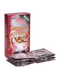 Презервативы Sagami Xtreme Strawberry c ароматом клубники - 10 шт. - Sagami - купить с доставкой в Архангельске