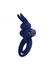 Синее эрекционное кольцо с вибростимуляцией клитора Powerful Ring - Baile - в Архангельске купить с доставкой