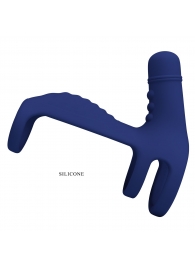 Синяя вибронасадка на пенис Vibrating Penis Sling - Baile - в Архангельске купить с доставкой