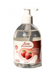 Лубрикант на водной снове Love Protection Strawberry с ароматом клубники - 300 мл. - Lola Games - купить с доставкой в Архангельске