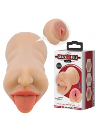 Телесный двусторонний мастурбатор Sarah - ротик и вагина - Baile - в Архангельске купить с доставкой