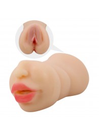 Телесный двусторонний мастурбатор Zoey - ротик и вагина - Baile - в Архангельске купить с доставкой