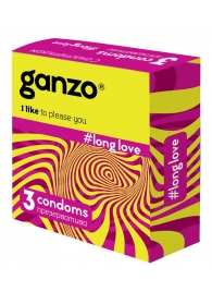 Презервативы с анестетиком для продления удовольствия Ganzo Long Love - 3 шт. - Ganzo - купить с доставкой в Архангельске