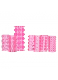 Набор из 7 розовых насадок на пенис ONE-A-DAY PENIS SLEEVES PINK - Seven Creations - в Архангельске купить с доставкой