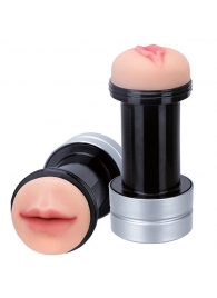 Двусторонний мастурбатор REALSTUFF 2 IN 1 HUMMER MOUTH   VAGINA - ротик и вагина - Dream Toys - в Архангельске купить с доставкой