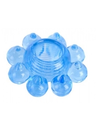 Голубая гелевая насадка-цветок - Toyfa Basic - в Архангельске купить с доставкой