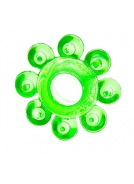 Зеленое эрекционное кольцо-цветок - Toyfa Basic - в Архангельске купить с доставкой