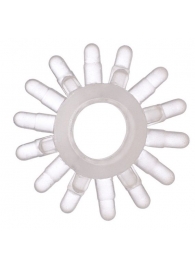 Прозрачное гелевое эрекционное кольцо с шипиками - Toyfa Basic - в Архангельске купить с доставкой