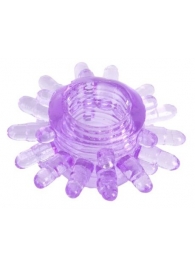 Фиолетовое гелевое эрекционное кольцо с шипиками - Toyfa Basic - в Архангельске купить с доставкой