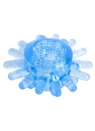 Голубая гелевая насадка с шипиками - Toyfa Basic - в Архангельске купить с доставкой