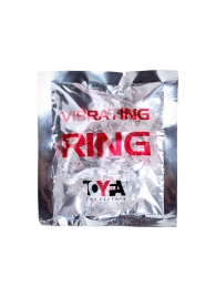 Прозрачное эрекционное кольцо с вибратором  и подхватом - Toyfa Basic - в Архангельске купить с доставкой