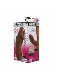 Коричневая насадка на пенис Wolftooth Sleeve - 13 см. - Baile - в Архангельске купить с доставкой