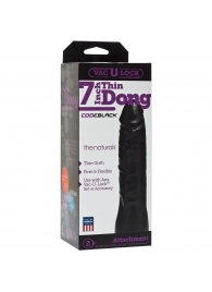 Насадка-фаллоимитатор для страпон-систем Vac-U-Lock CodeBlack 7 Inch Thin Dong - 18,3 см. - Doc Johnson - купить с доставкой в Архангельске
