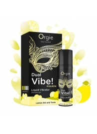 Съедобный жидкий вибратор Dual Vibe! со вкусом лимонного джина с тоником - 15 мл. - ORGIE - купить с доставкой в Архангельске