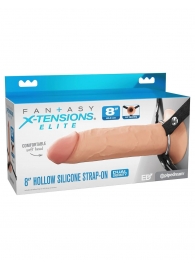 Полый страпон на ремнях 8’’ Hollow Silicone Strap-on - Pipedream - купить с доставкой в Архангельске