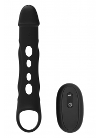 Черная насадка-удлинитель Vibrating Extender With Remote с вибрацией - Dream Toys - в Архангельске купить с доставкой