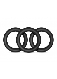 Набор из 3 черных эрекционных колец Black Small Penis Rings - Blush Novelties - в Архангельске купить с доставкой