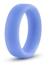 Голубое люминесцентное кольцо Silicone Glo Cock Ring - Blush Novelties - в Архангельске купить с доставкой