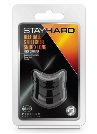 Черное эрекционное кольцо на мошонку Beef Ball Stretcher Snug X Long - Blush Novelties - в Архангельске купить с доставкой