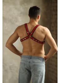 Черно-красная мужская портупея Black-Red - БДСМ Арсенал - купить с доставкой в Архангельске